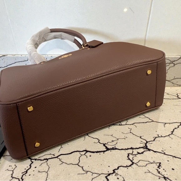 Coach Leather Satchel Handbag in Mauve Taupe - Picture 5 of 9